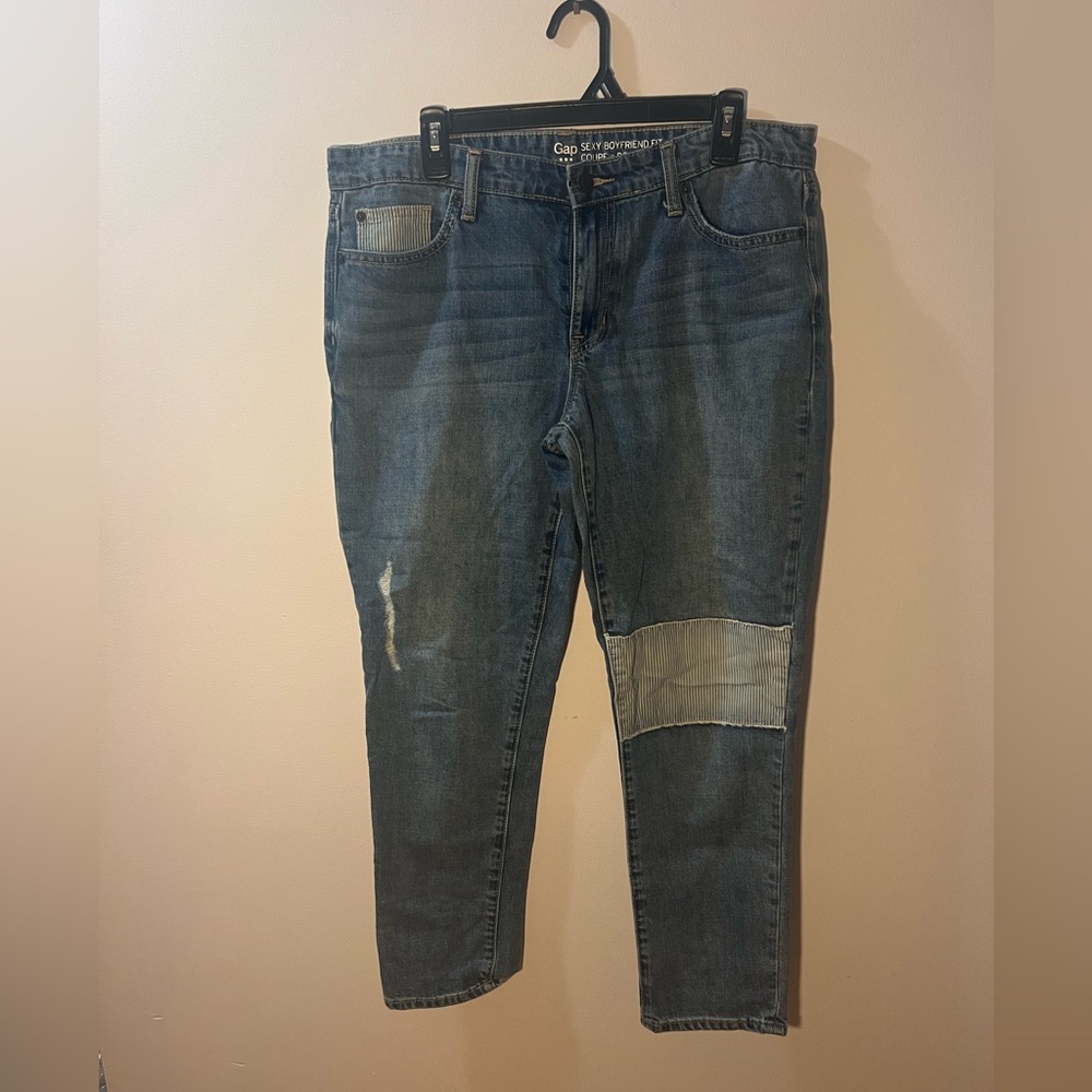 Gap patch work jeans